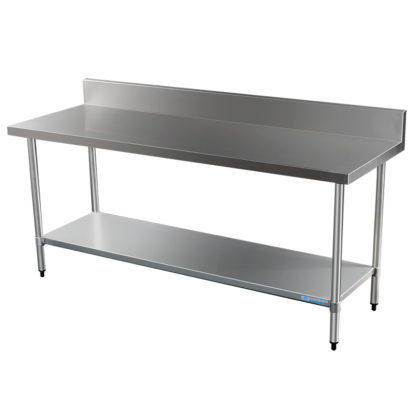 Commercial Grade Stainless Steel Splashback Bench, 1800 X 700 x 900mm ...