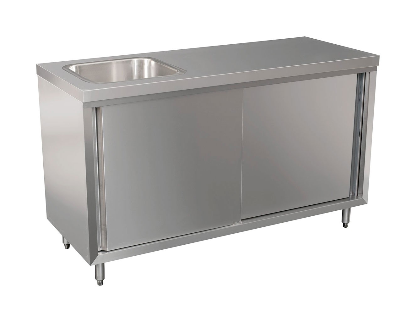 full stainless steel kitchen cabinet and sink