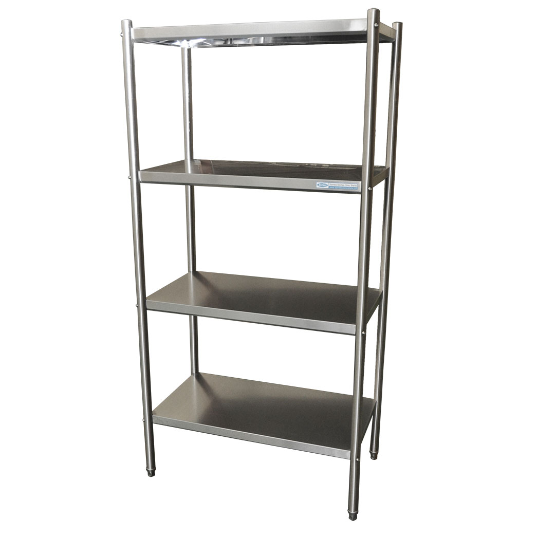 4-Tier Stainless Commercial Kitchen Shelf, 900 x 510 x ...